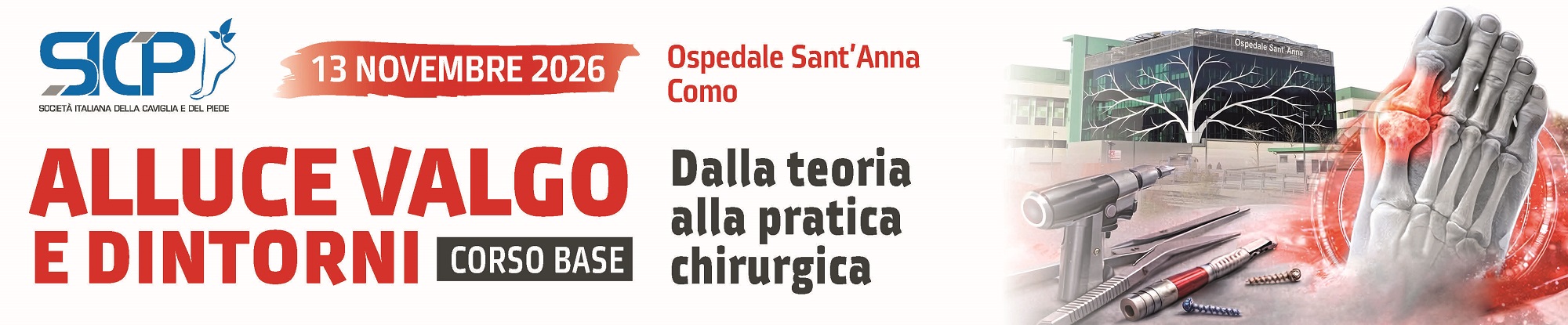Corso base SICP ALLUCE VALGO E DINTORNI - Como, 13/11/2026, ns cod 2611F