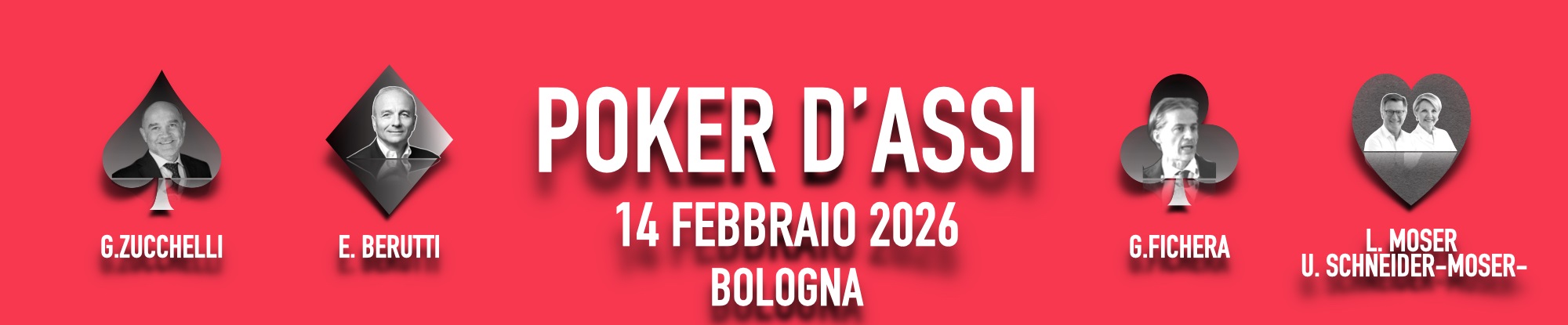 POKER D'ASSI - 4 NUMERI 1, PER 1 TOPIC  -  Bologna 14/02/26 cod. 2641A